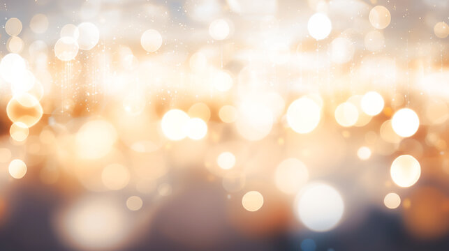 Abstract background golden blur bokeh, light bokeh, For Christmas photos ,Christmas cards New Year festivals card. Generative ai.