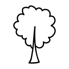 Tree doodle vector illustration isolated on white