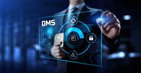 DMS Document management system business technology concept.