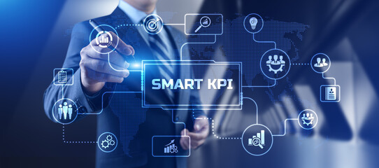 Smart KPI Key Performance Indicator business technology concept on screen.