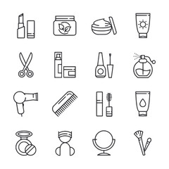 Set of cosmetic and beauty icon