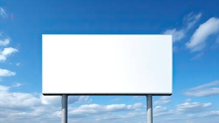 Image of blank billboard on a highway for advertisement, on spring sunny day. - obrazy, fototapety, plakaty