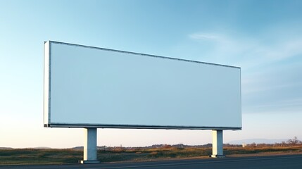 Obraz premium Image of blank billboard on a highway for advertisement, on spring sunny day.