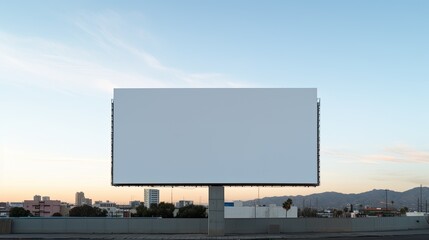 Fototapeta premium Image of blank billboard on a highway for advertisement, on spring sunny day.