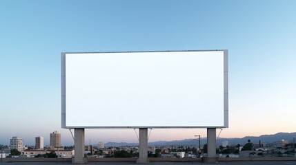 Fototapeta premium Image of blank billboard on a highway for advertisement, on spring sunny day.