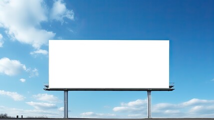 Fototapeta premium Image of blank billboard on a highway for advertisement, on spring sunny day.