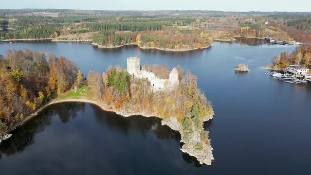 Drone Footage of the Ottensteiner Stausee in Lower Austria in Autumn