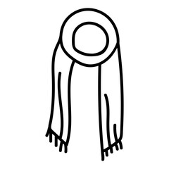 Scarf doodle vector illustration isolated on white