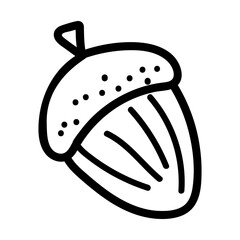 Acorn doodle vector illustration isolated on white