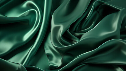 Obraz premium green silk background HD 8K wallpaper Stock Photographic Image