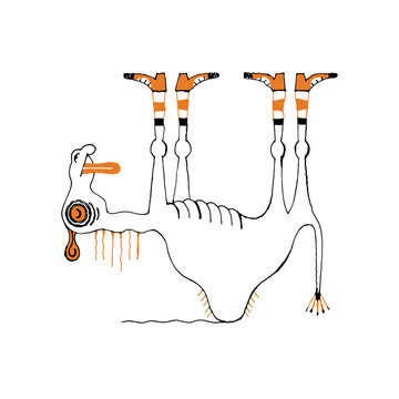 Dead camel. Hand drawing illustration