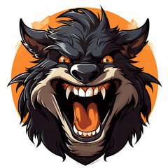 wolf head mascot - werewolf - generative ai