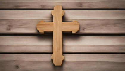 Wooden cross isolated on white background with clipping path.
