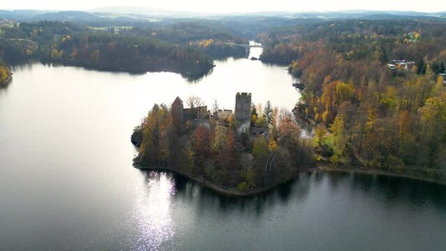 Drone Footage of the Ottensteiner Stausee in Lower Austria in Autumn