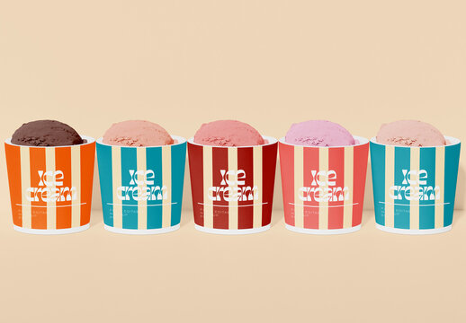Ice Cream Cup Mockup  