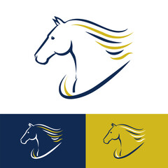 Vector linear icons and logo design elements - horse vector - 663353940