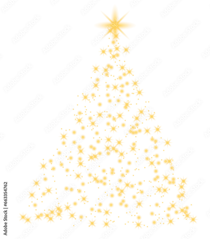 Poster shiny christmas tree. glittering lights in the form of a christmas tree with bright shining. christm