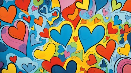 Hearts illustration background wallpaper design, love heart, valentines day card