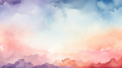 Obraz premium light watercolor abstract background gentle gradient pastel softcolor pink white and blue blank drawing painting