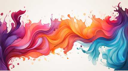 ink spots paint multicolored spectrum on a white background frame blank form