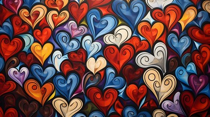 Hearts illustration background wallpaper design, love heart, valentines day card