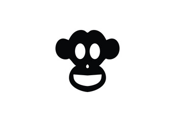 fabulous minimal style monkey icon illustration design