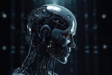 AI tech humanoid robotics concept a sci fi automation