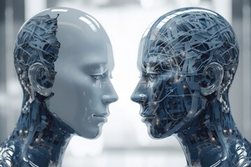 sci fi humanoid robotics machine learning concept
