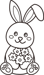 Easter bunny coloring drawing