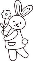 Easter bunny coloring drawing