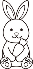 Easter bunny coloring drawing