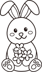 Easter bunny coloring drawing