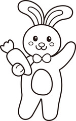 Easter bunny coloring drawing