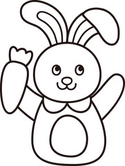 Easter bunny coloring drawing