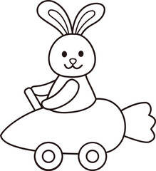 Easter bunny coloring drawing