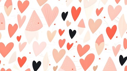 Hearts illustration background wallpaper design, love heart, valentines day card