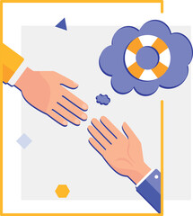 hand reaches for help to the other hand