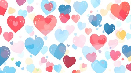 Hearts illustration background wallpaper design, love heart, valentines day card