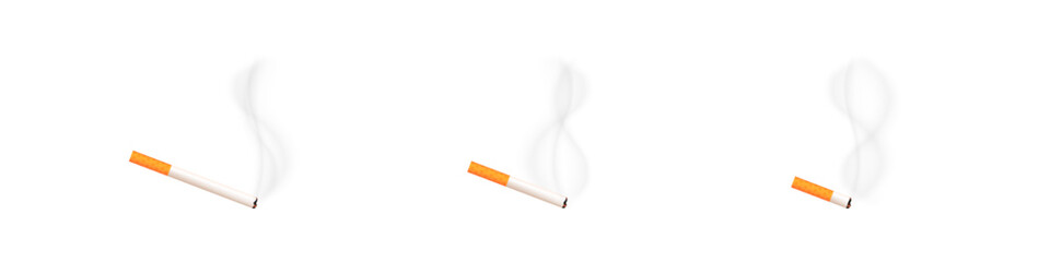 Cigarette realistic set.  Smoke cigarettes vector illustration.