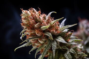 Naklejka na ściany i meble Cannabis bud. Marijuana bud high detail closeup macro shot. Ai generative