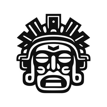 Free vector maya civilization cartoon with tradtional masks and accessories isolated