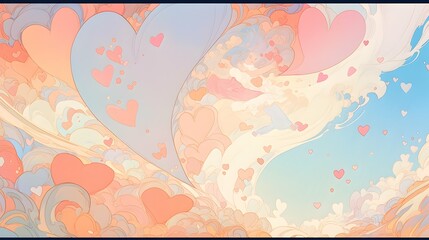 Cute LOFI anime manga style illustration, love couple