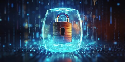 Cybersecurity prioritizes user privacy, leveraging encryption to strengthen data protection and security. generative AI - obrazy, fototapety, plakaty
