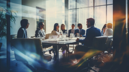 Group of business people having a meeting or brainstorming in a boardroom