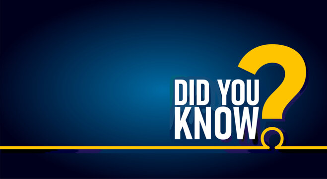 Did you know and yellow question mark, vector poster or banner, social media post
