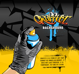 Graffiti Vector Background With Spraying Hand