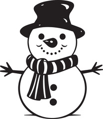 snowman with hat and scarf