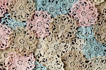 Crochet floral designs for wedding ceremony decoration