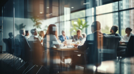 Group of business people having a meeting or brainstorming in a boardroom