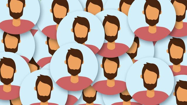 Usher Man Many sign - 2D Transition animation background. Concepts of approval, acceptance and showing satisfaction. Poping sign animation.